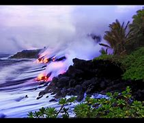 Image result for Lava Hitting Water