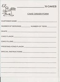 Image result for Template for Cake Orders