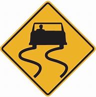 Image result for Slippery Road Sign