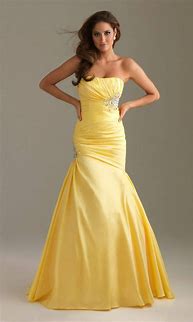 Image result for Yellow Prom Dressed