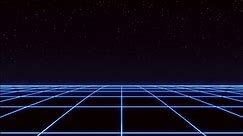 Blue 80S Style Neon Grid Live Wallpaper - MoeWalls