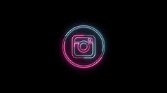 Download Social Media icon with neon effect on black background