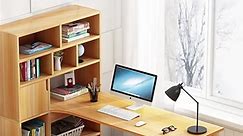 Desk bookcase combination simple computer desk desktop bedroom corner home bookcase one student writing desk