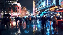 Walking London’s West End in the Rain - Saturday Night City Ambience