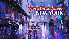 NEW YORK Christmas SNOW ❄️ Snowfall in Manhattan - Walking Tour 4K