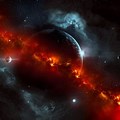 Red Outer Space Wallpaper