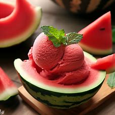 Create a watermelon inspired dessert - what if watermelon slices were filled with a creamy, fruity sorbet?