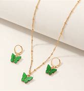 Image result for Butterfly Earrings and Necklace Set