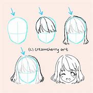 Image result for Front Hair Drawing