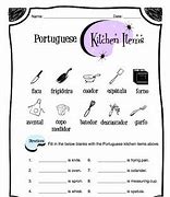 Image result for Kitchen Items in Portuguese