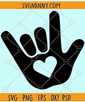 Image result for ASL I Love You with Heart SVG