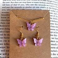 Image result for Butterfly Earrings and Necklace Set