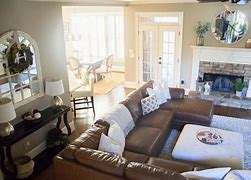 Image result for Farmhouse Living Room with Leather Sofa