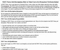 Image result for Unit Clerk Job Description for Nicu