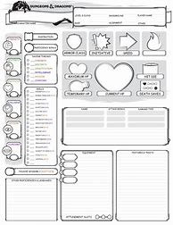 Image result for Kids Dnd Character Sheet