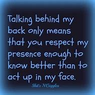 Image result for Talking Behind My Back