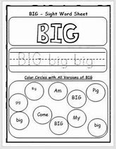 Image result for Sight Word Big