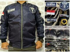 Image result for Jaket Parasut Biru Navy