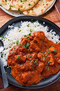 Image result for Chicken Tikka Masala with White Pillow Rice