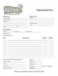 Image result for Catering Order Form Template