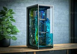 Image result for Glass Computer Desk Case