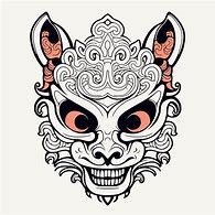 Image result for Fox Demon Mask Drawing