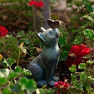 Image result for Cat Statue with Butterfly