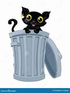 Image result for Cat in Trash Can Cartoon. Foto