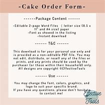 Image result for Cake Order Form Old Fashion