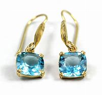 Image result for 9Ct Gold Blue Topaz Earrings