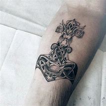 Image result for Mjolnir Tattoo Designs