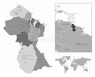 Image result for Map of Guyana Black and White