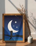 Image result for Cat Moon Wall Art