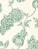 Image result for Green Toile Wallpaper with Yellow Flowers