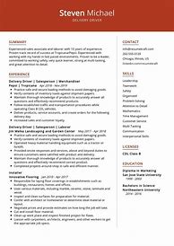 Image result for Delivery Resume