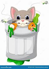 Image result for Cat in Trash Can Cartoon. Foto