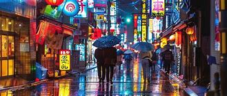 Image result for Busy Japanese Neon Street at Night