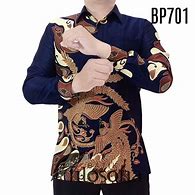 Image result for Model Gamis Batik Kombinasi Biru Dongker