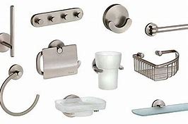 Image result for Brushed Nickel Over Toilet Space Saver