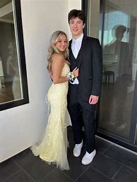 Image result for Yellow Lace Prom Dress