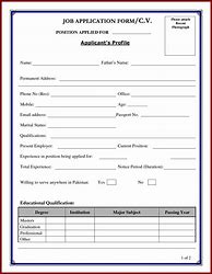 Image result for CV Job Application Form