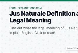 Image result for Jus Naturale