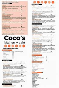 Image result for Coco's Menu