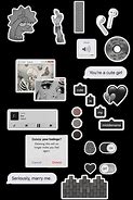 Image result for Cute Aesthetic Stickers Black and White