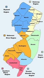 Image result for Counties in New Jersey Map