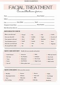 Image result for Esthetician Consultation Form