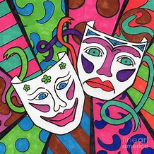 Image result for Drama Masks Drawing