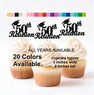 Image result for 50th Class Reunion Cupcake Toppers