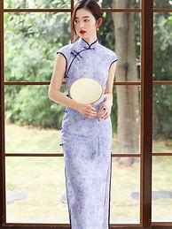 Image result for Purple Chinese Qipao Maxi Dress