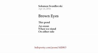 Image result for Brown Eyes Poem